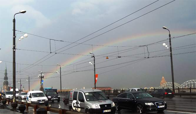 Riga mit Regenbogen