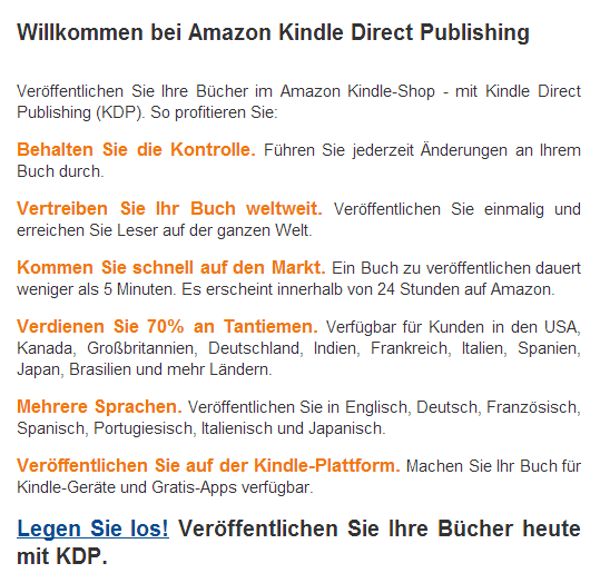 Kindle direct publishing