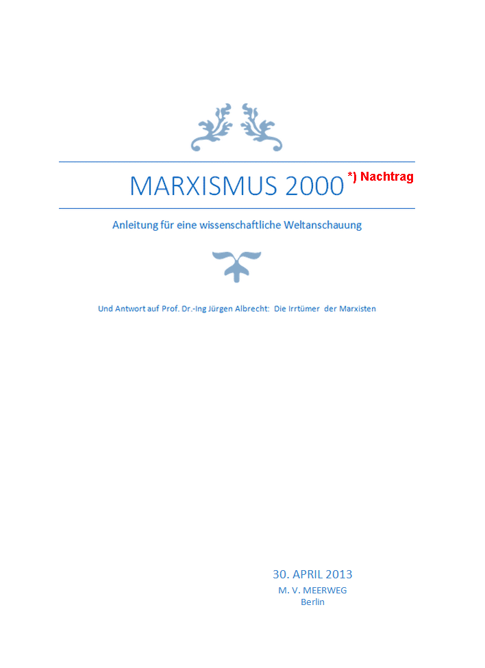 Marxismus 2000 - Nachtrag
