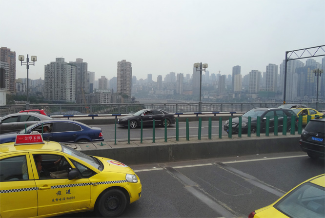 Chongqing, Fahrt zum Airport