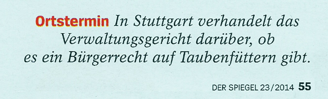 Menschenrecht / Bürgerrecht  auf Taubenfüttern