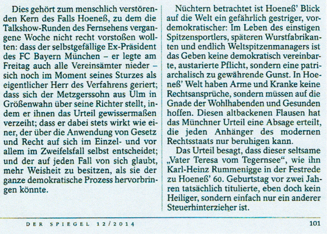 Präsident des FC Bayern, Hoeneß