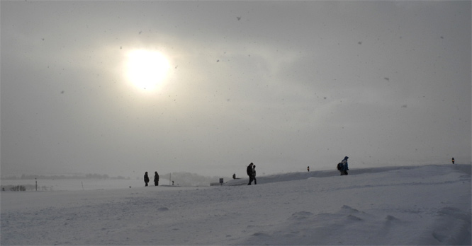 Schneeschauer in Borge