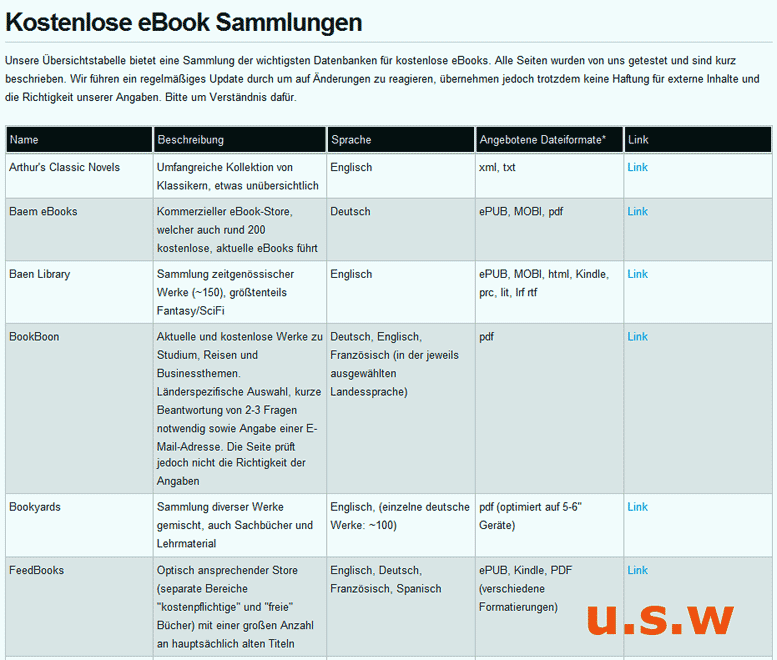 eBook Sammlung, kostenlos