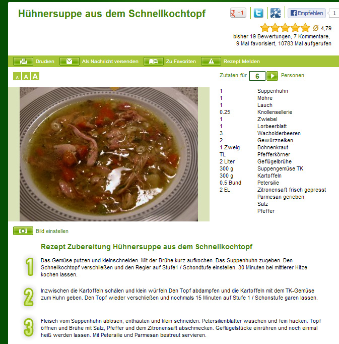 Rezept für Hühnersuppe