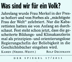 Frau Merkel und der Mantel der Geschichte