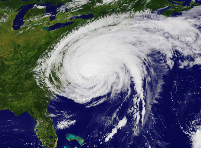 The GOES-13 satellite saw Hurricane Irene on August 27, 2011 at 10:10 a.m. EDT after it made landfall at 8 a.m. in Cape Lookout, North Carolina. 