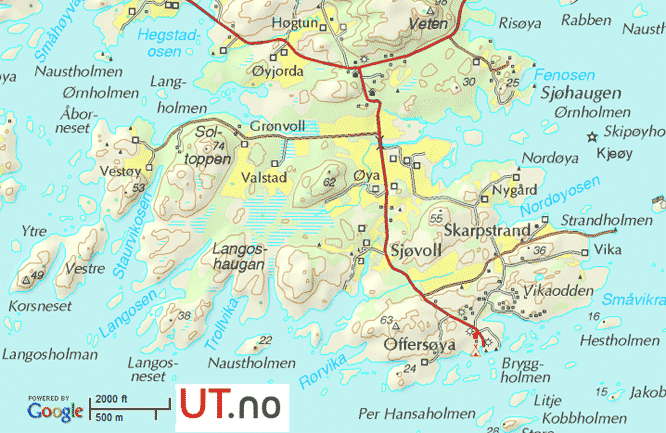 Map Offersoy auf den Vesteralen