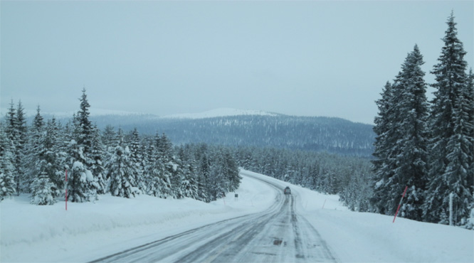 Auf der E45 nach Jokkmokk