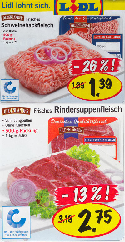 Fleisch Preis Lidl Januar 2011