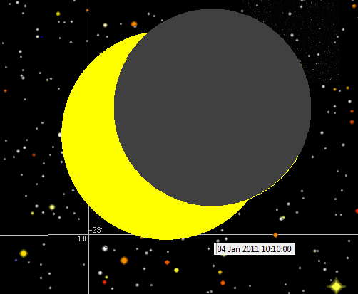 Partielle Sonnenfinsternis am 04. Januar 2011