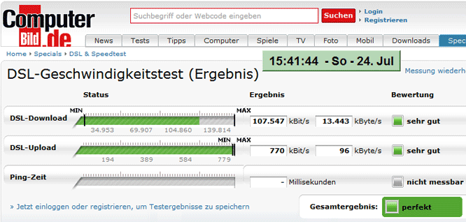 Geschwindigkeit des Handy-WLAN-Hotspot