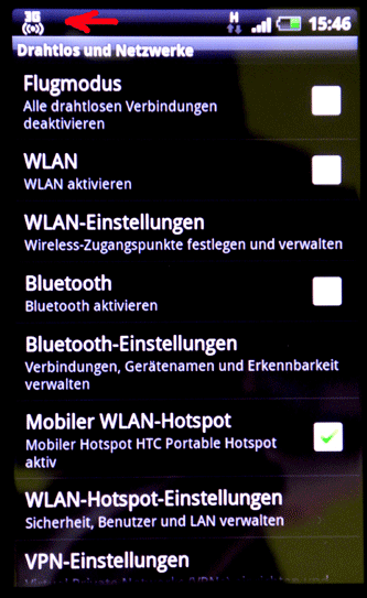 WLAN Hotspot Desire S