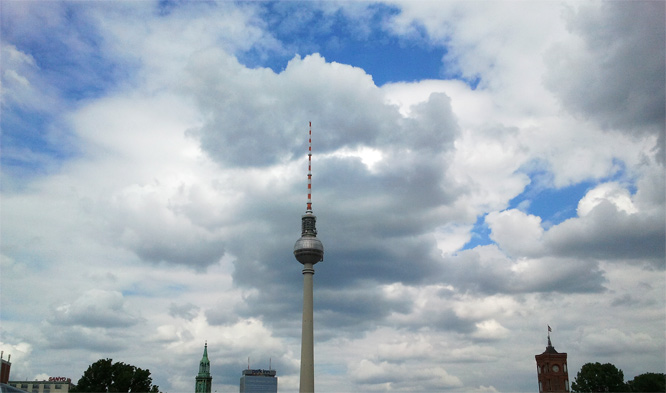 fernsehturm, rotes Rathaus und Marienkirche