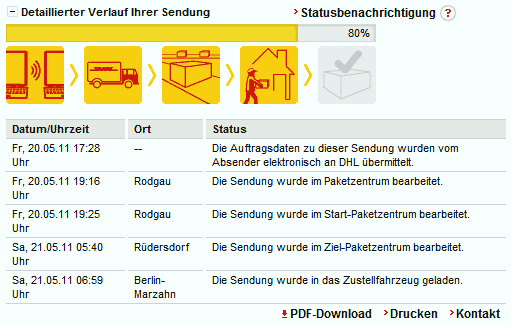 Sendung Galaxy S I9000