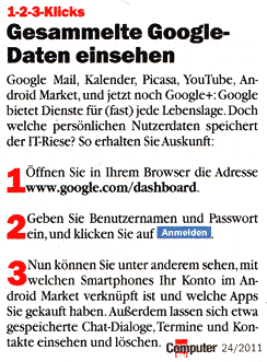 Welche Daten hat Google gesammelt?