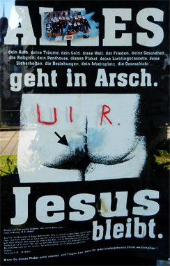 Jesus bleibt - Poster in Freiburg