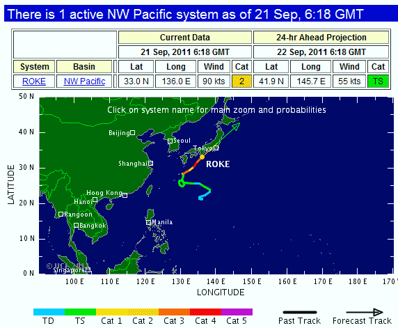 Roke nimmt Kurs auf Tokyo