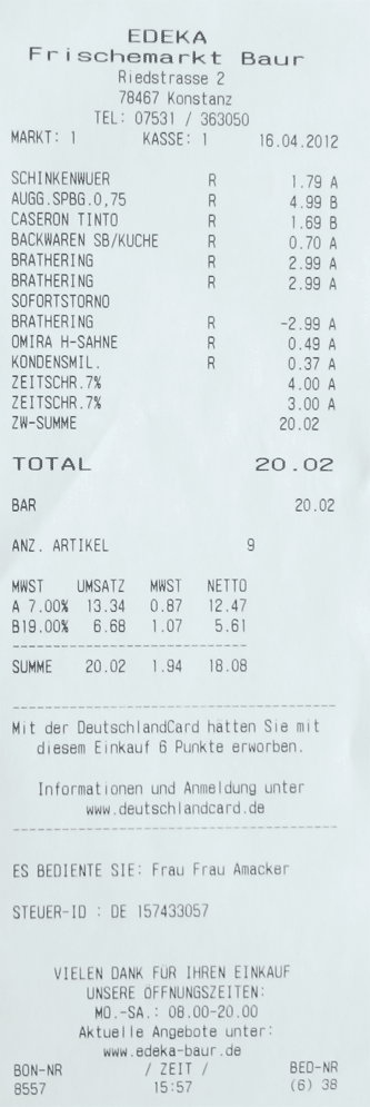 Kassenzettel