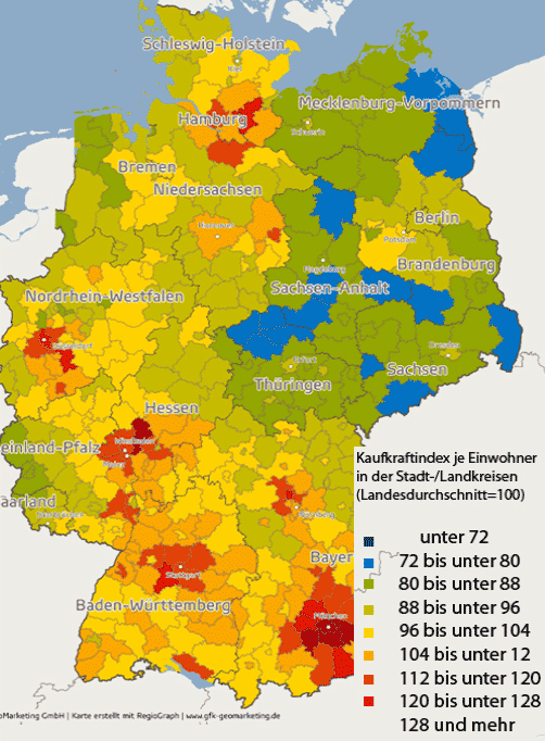 Kaufkraft im Jahr 2013