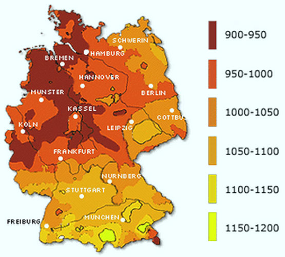 Sonneneinstrahlung Deutschland