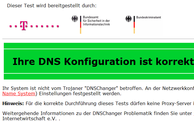 Check DNSChanger