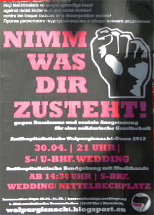 Plakat 1. Mai 2012, Kreuzberg