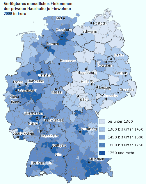 Einkommensunterschiede Deutschland