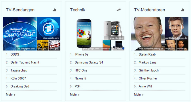 Suchbegriffe bei Google 2013