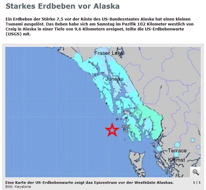 Erdbeben vor Alaska
