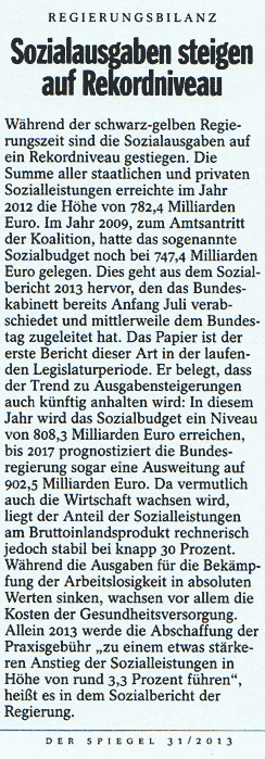 Sozialausgaben, Statistik