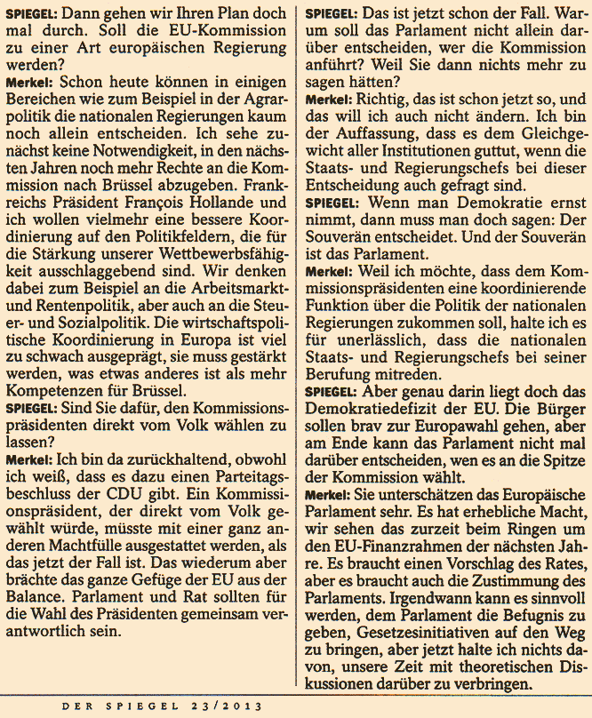 Merkel will kein starkes Europa