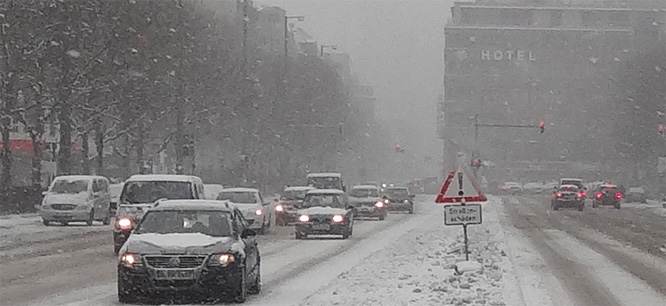 Schnee im März - Leipziger Strasse