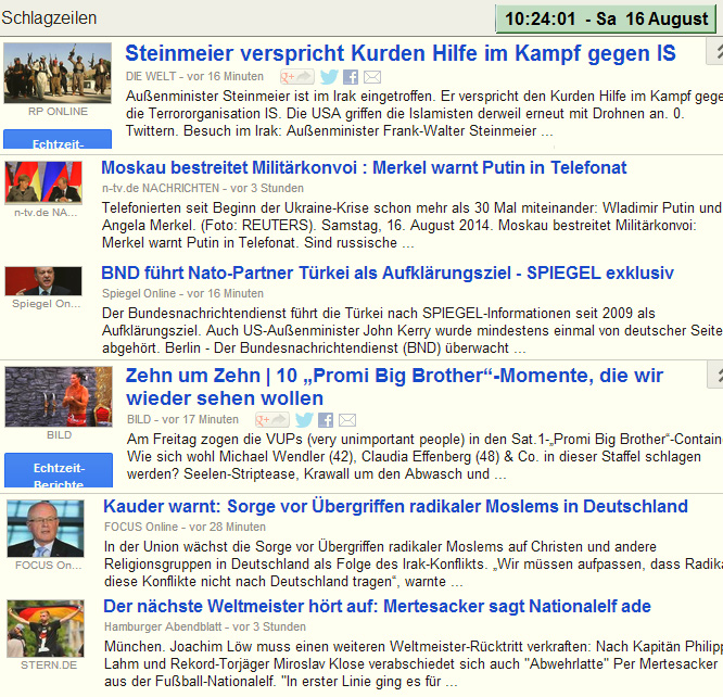 Nachrichten Schlagzeilen