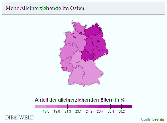 Alleinerziehende nehmen zu