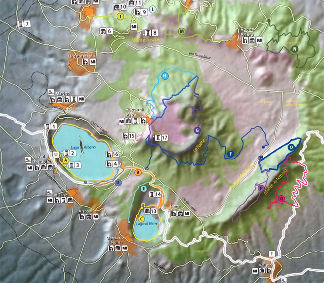 Map - Lago di Albano - Eine riesige Caldera ...!