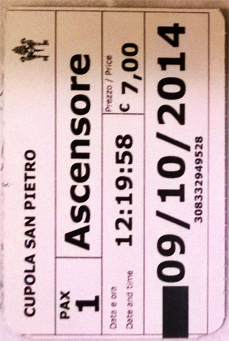 Ticket Cupola San Pietro Rom