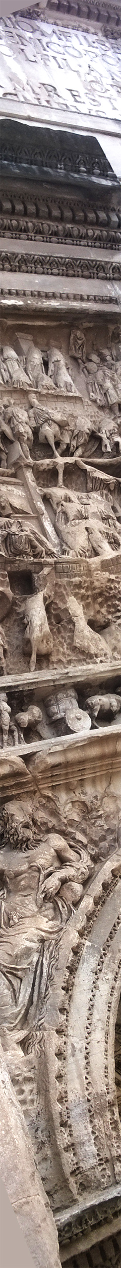 Details des Titus-Bogens in Rom, 81 n. Chr.