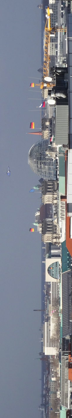 Hubschrauber über dem Reichstag