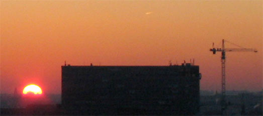 Sunset bei 230° 30' am 18.12.03, 15:51