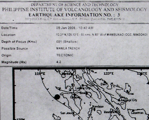 earthquake information no. 3