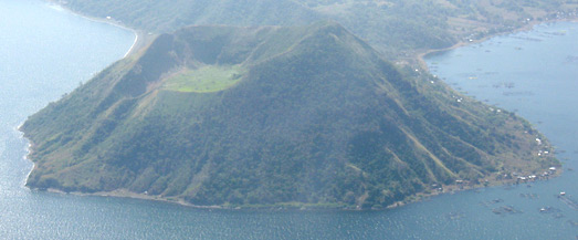 little crater into Lake Taal