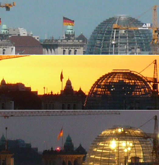 Reichstag bei unterschiedlicher Beleuchtung