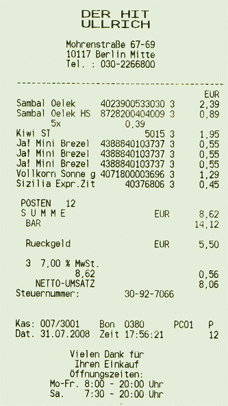 Kassenzettel