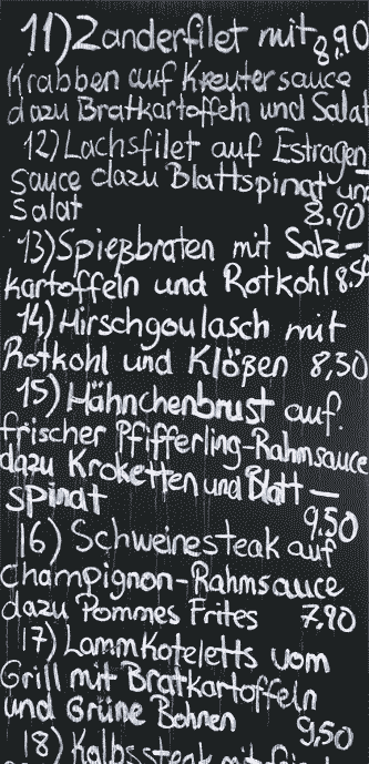 Speisekarte