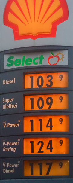 Benzinpreis am 18. Dezember 2008