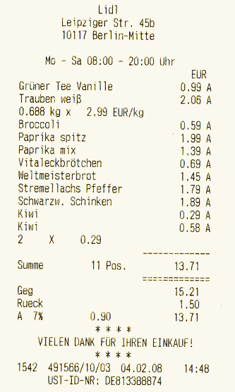 Kassenzettel