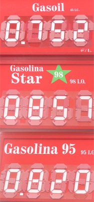 Benzinpreis in La Gomera am 28.12.2007