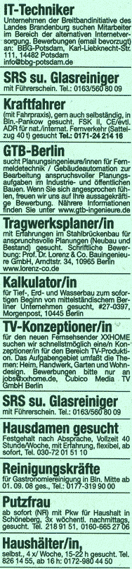 Anzeigen, Morgenpost 17.06.2008