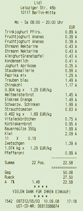 Kassenzettel